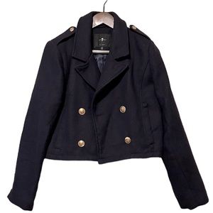 7 for all mankind Cropped Double Breasted Navy Peacoat size medium